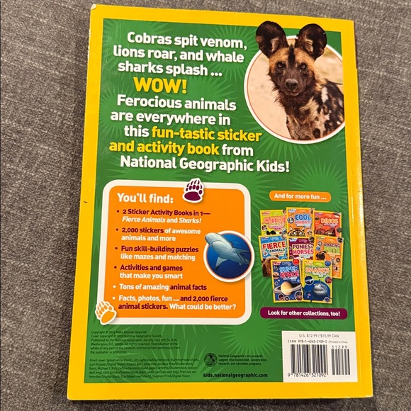 National Geographic Kids Ferocious Animals Sticker Book - Picture 2 of 3